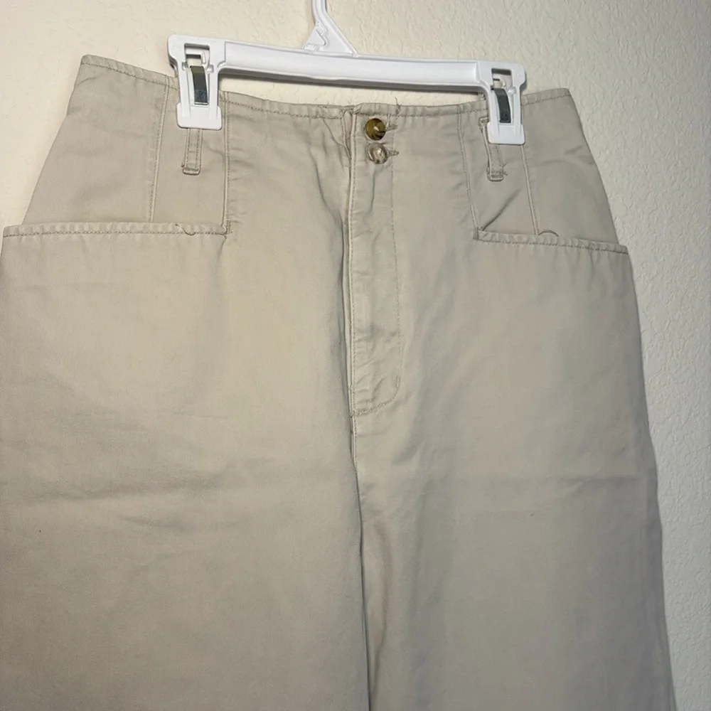 VINTAGE Eddie Bauer Tan Cream Pants 14 waist - Picture 2 of 6